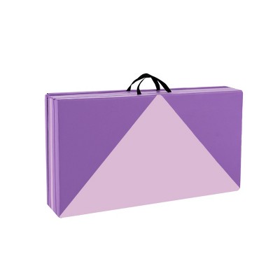 Gymax Foldable PU Leather Gymnastics Mat for Tumbling Exercise and Yoga Sessions Pink