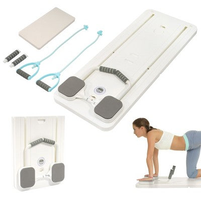 Fitvids 5 in 1 Pilates Reformer Board Set, White – Home Gym Exercise Equipment and Core Balance Trainer with Resistance Bands and Sliders Main image
