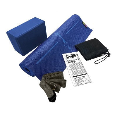 GoFit® Complete Yoga Kit with Yoga Mat, Foam Block, Strap, Yoga Pose Wall Chart, and Carrying Bag Main image