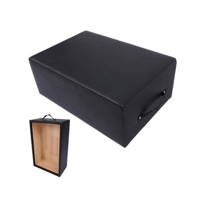 Pilates Sitting Box for Reformer - Professional Padded Leather Pilates Box with 350lb Capacity for Home Gym & Studio Workouts Regular