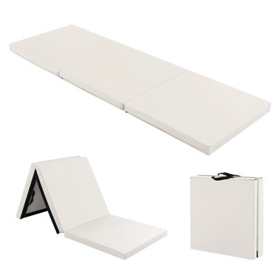 Tri-Fold Folding Exercise Mat 6 ft x 2 ft Portable Gymnastics Tumbling Mat Yoga Black