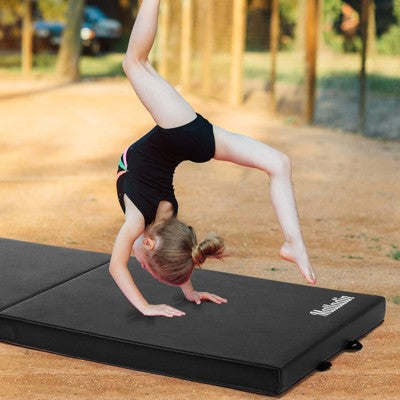 Matladin 8' Folding Gymnastics Mat for Gym, Exercise & Aerobics, PU Leather Tumbling Mat Secondary image