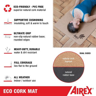 AIREX Exercise ECO Cork Mat Fitness for Yoga, Physical Therapy, Rehabilitation, Balance & Stability Exercises Secondary image