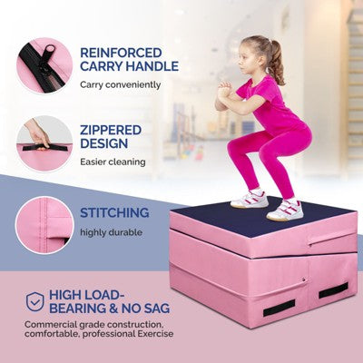 Matladin Tumbling Mat - Folding Gymnastics Cheese Wedge Mat for Kids, Girls Home Training Secondary image