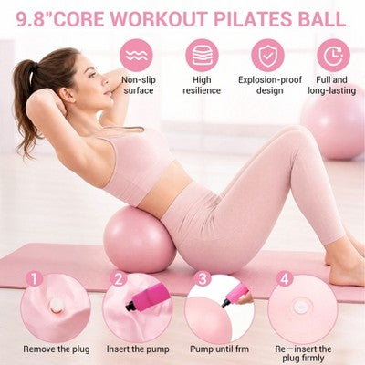 17-in-1 Pilates Kit, Pink Home Workout Set with Pilates Ball, Resistance Bands, Yoga Blocks & More, Complete Exercise Bands Resistance Bands Set Secondary image