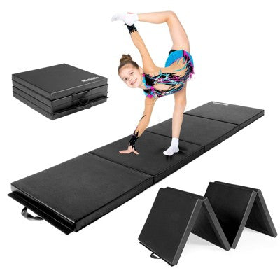 Matladin 8' Folding Gymnastics Mat for Gym, Exercise & Aerobics, PU Leather Tumbling Mat Main image